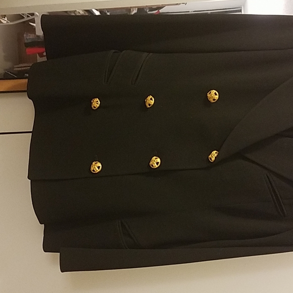 Black double-breasted jacket w/gld buttons - Picture 2 of 4